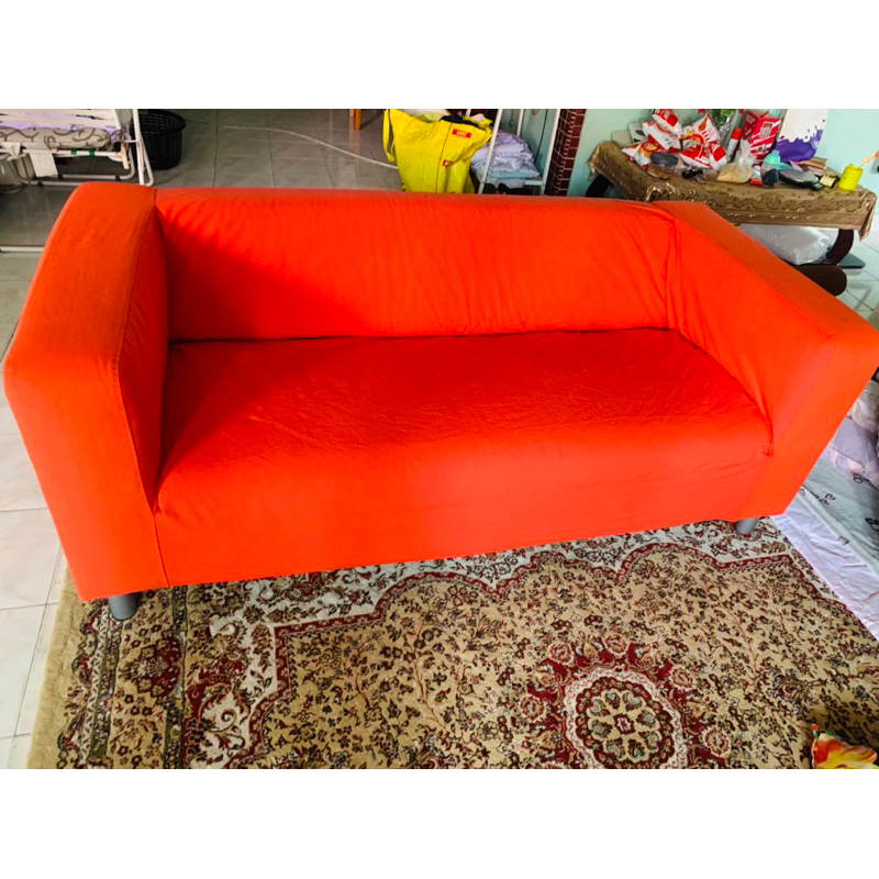 ikea orange sofa