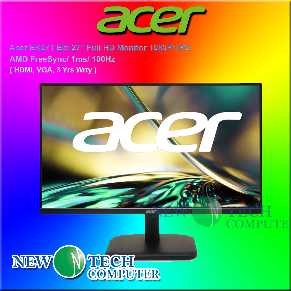 Acer 27 Full Hd Ips Computer Monitor, Amd Freesync, 100hz Refresh