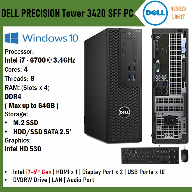 USED] Dell Precision Tower 3420 SFF PC Intel i7 | Shopee Malaysia