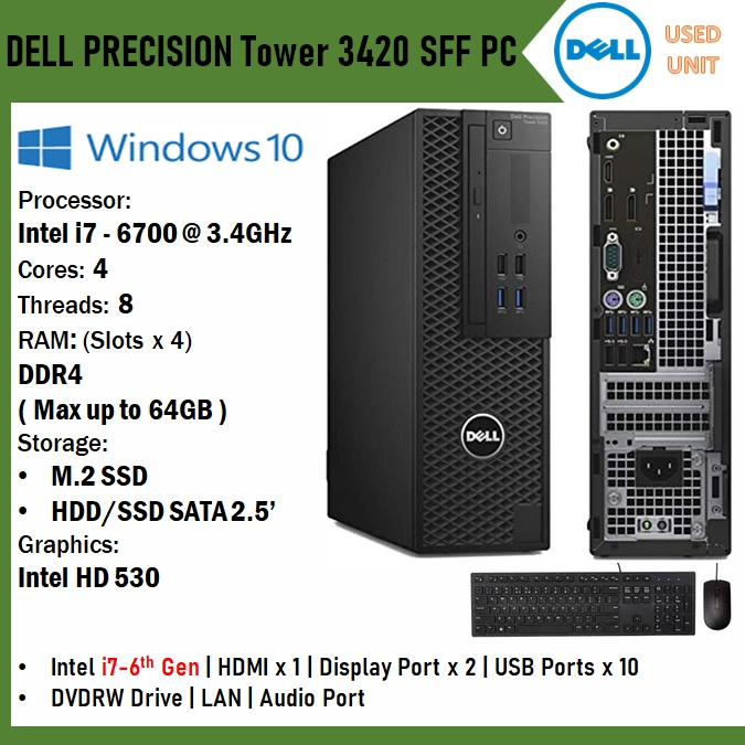 USED] Dell Precision Tower 3420 SFF PC Intel i7 | Shopee