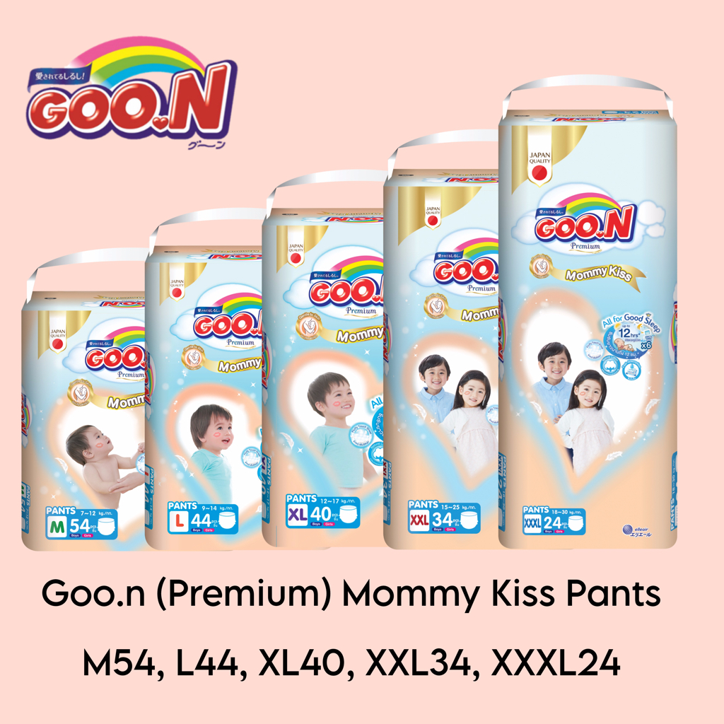 GOO.N PREMIUM PANTS *JAPAN QUALITY* BABY DIAPERS (M54, L44, XL40, XXL34,  XXXL24) | Shopee Malaysia