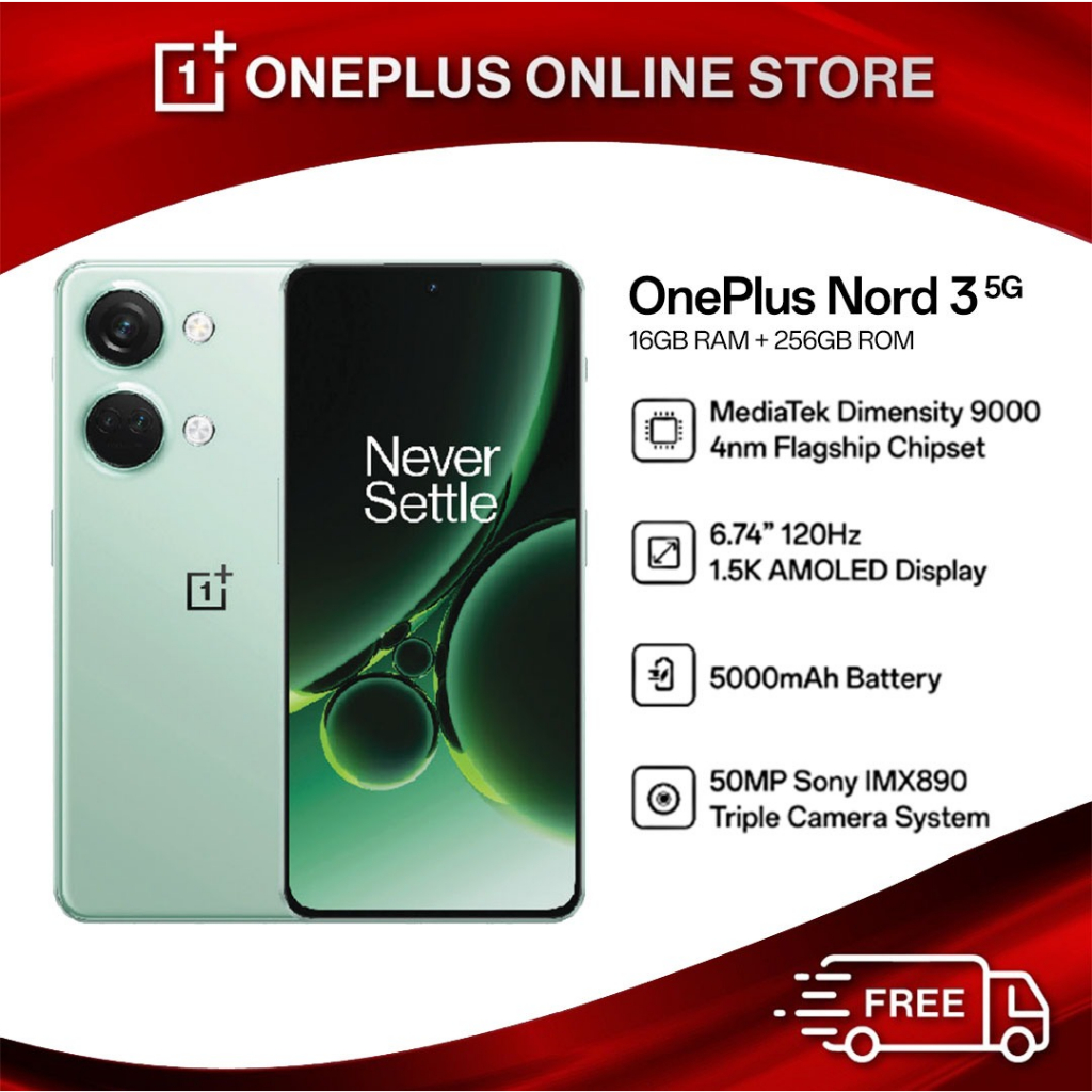 NEW OnePlus Nord 3 5G Global Version 16GB RAM MediaTek Dimensity 9000 120Hz  Super Fluid AMOLED Display 80W SUPERVOOC Charge