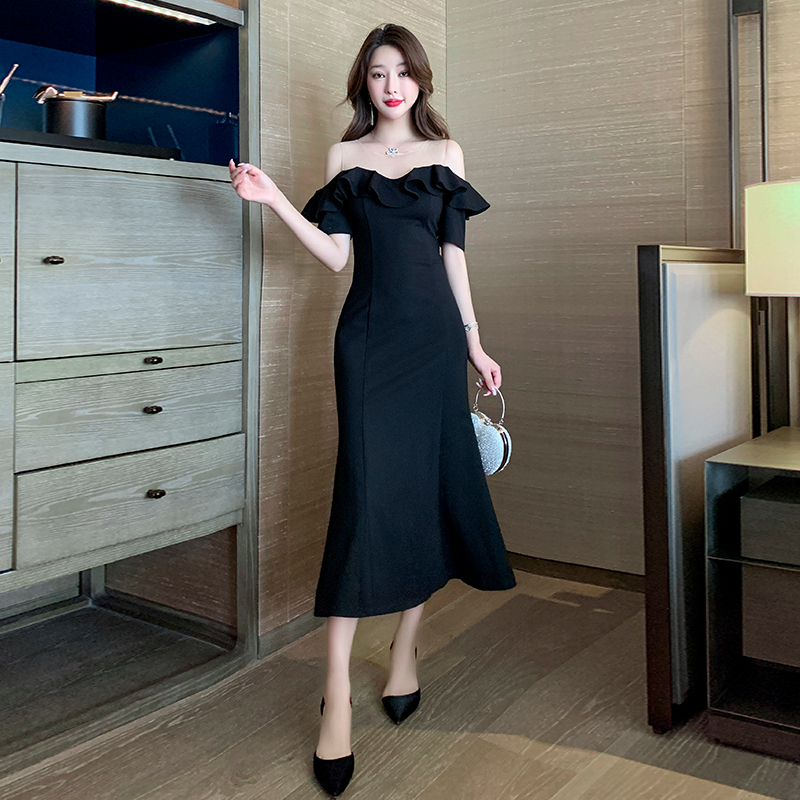 Black dress korean clearance style