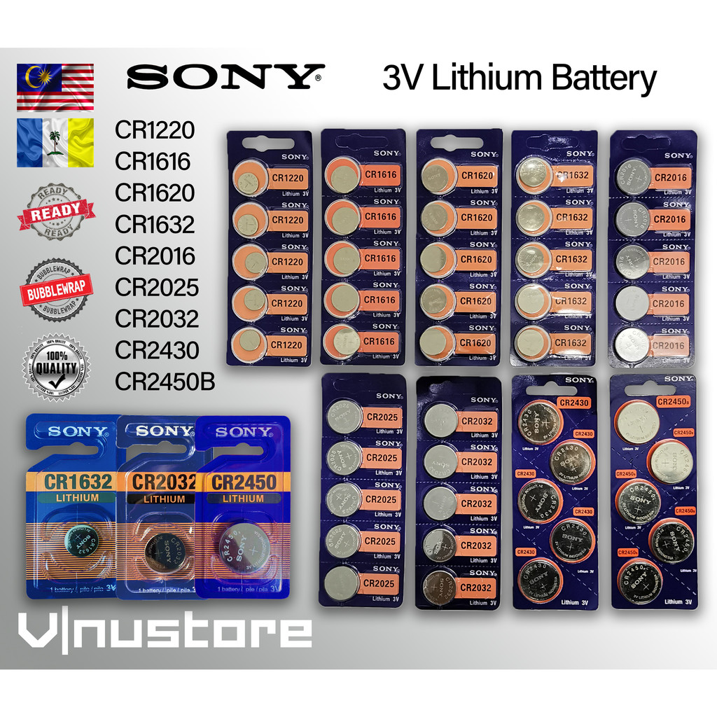 Sony Murata CR2450 3V Lithium Coin Battery - 2 Pack + 30% Off! 