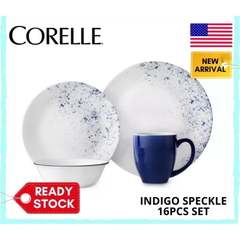 HOT OFFER Corelle Livingware 16pcs Indigo speckle Shopee