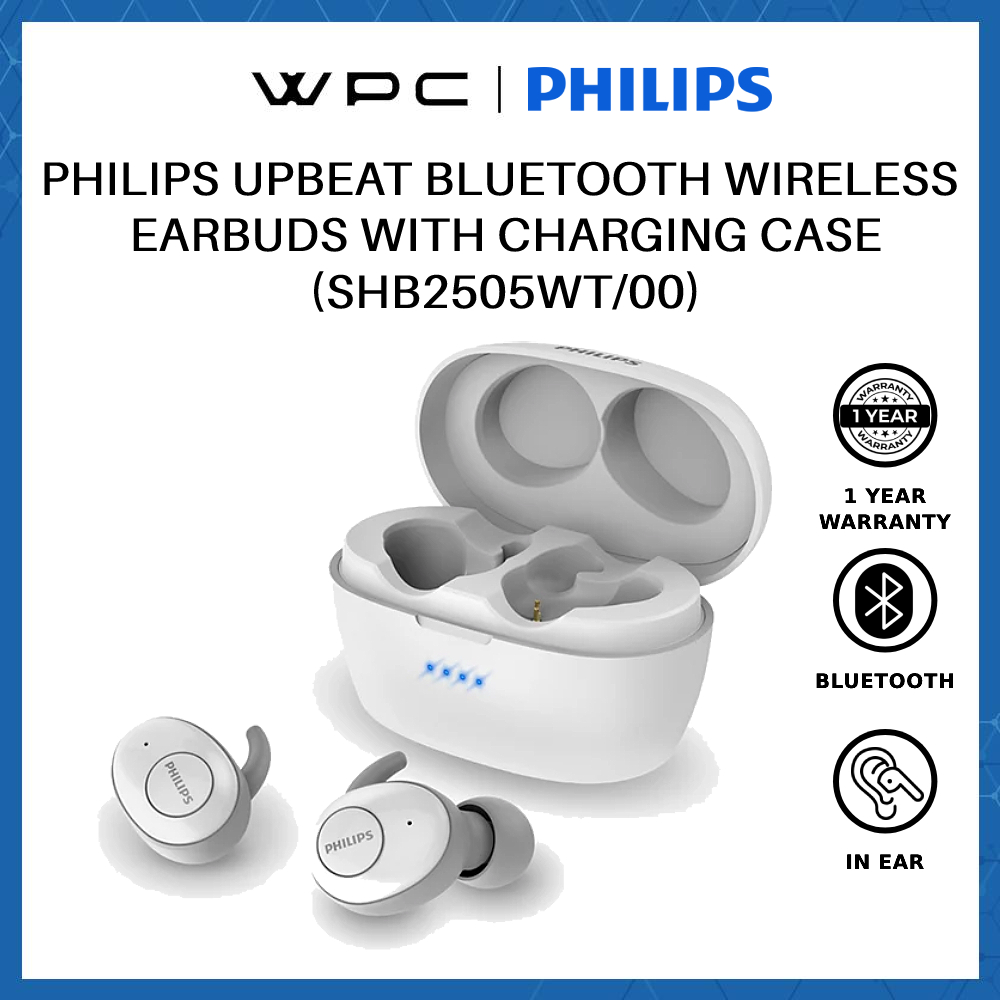 PHILIPS UPBEAT BLUETOOTH WIRELESS EARBUDS WITH CHARGING CASE