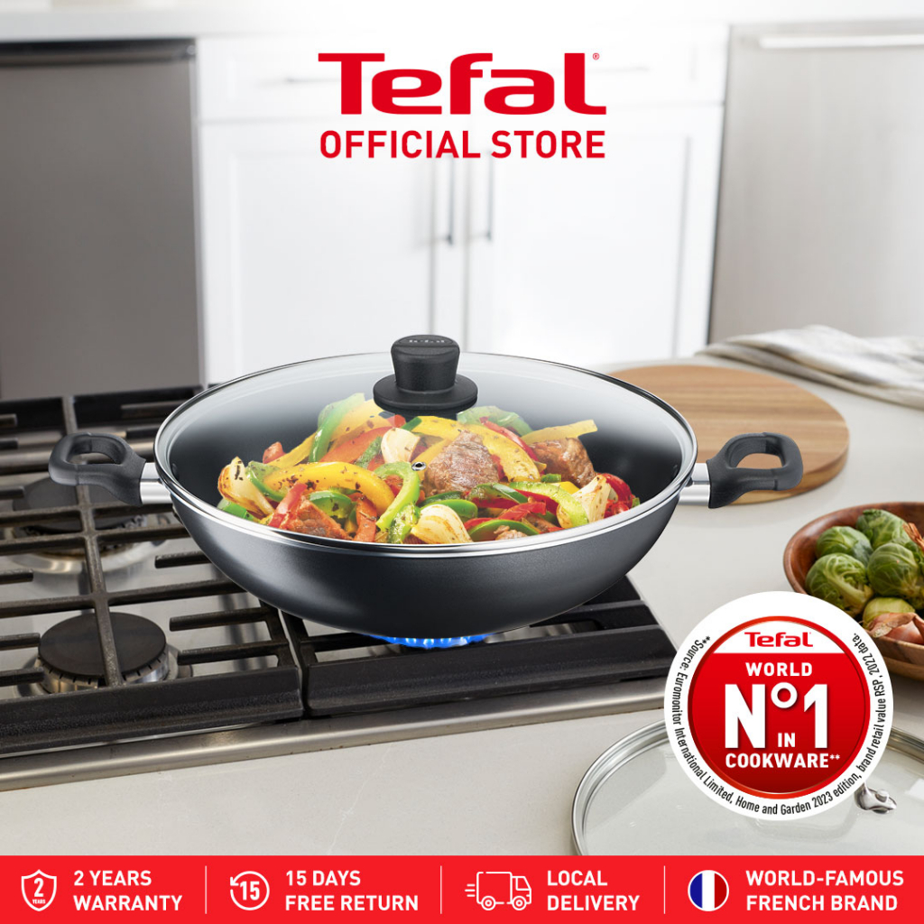 TEFAL 36cm Cook Easy Wok With Lid