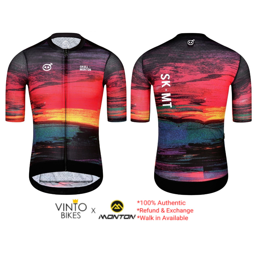 Skull Monton Mens Cycling Jersey Sunset