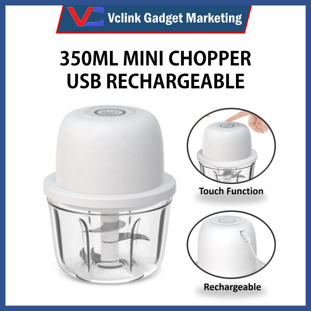 350ml Electric Garlic Chopper Mini Cordless Meat Grinder USB