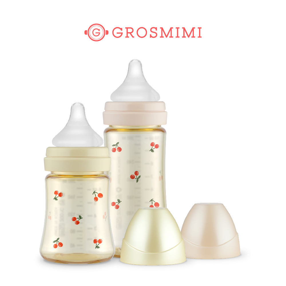 Grosmimi Cherrish PPSU Feeding Bottle (Twin Pack - Without Teats