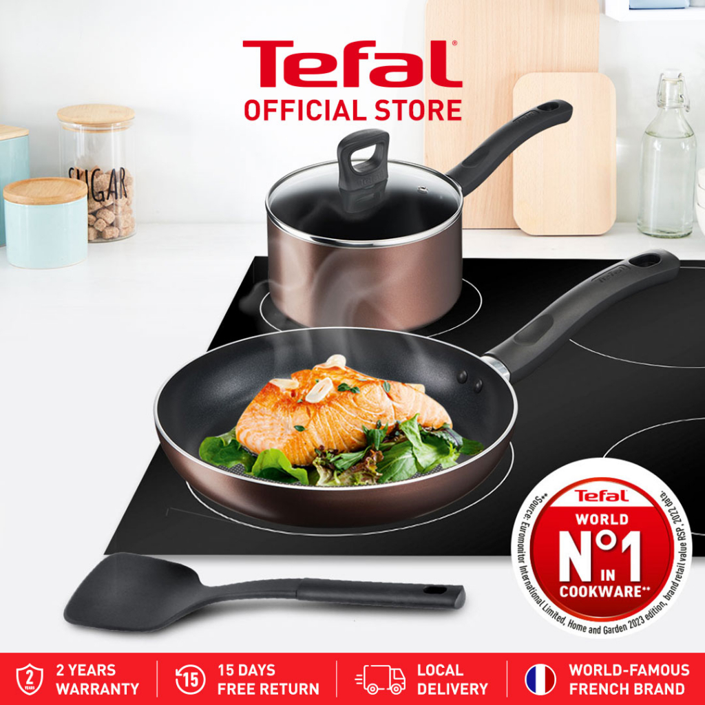 Tefal Cook & Clean 4pcs Cookware Set (Small Cooking Pot + Wok Pan