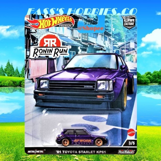 HOT WHEELS™ PREMIUM RONIN RUN 81' TOYOTA STARLET KP61 PURPLE JDM