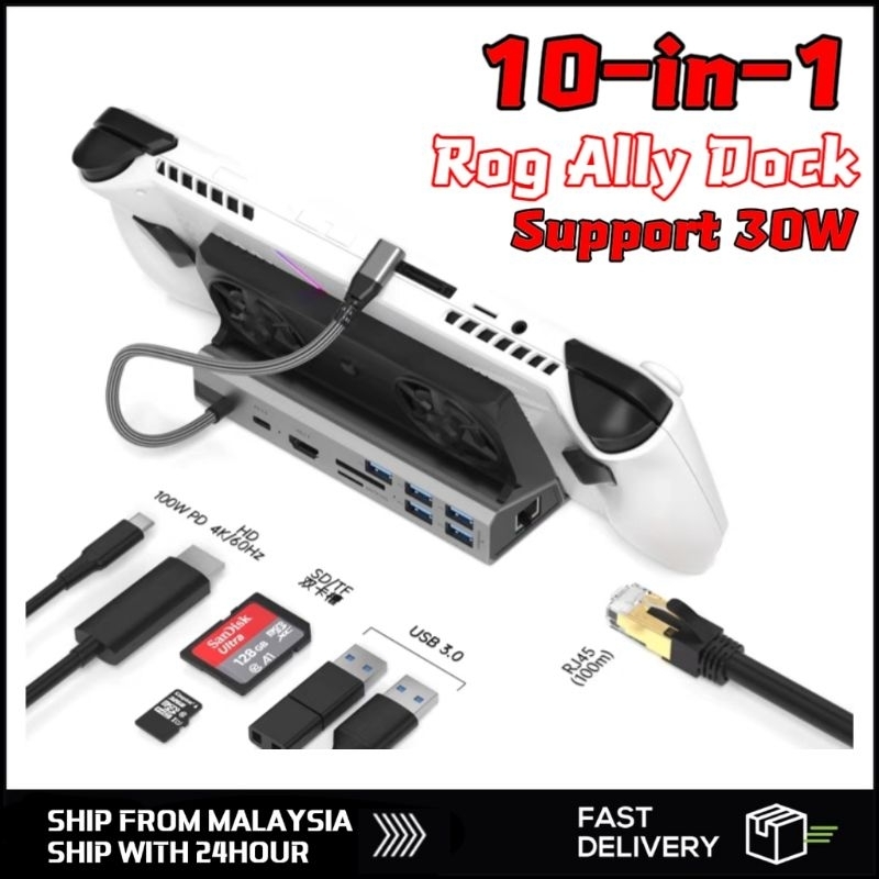 Rog Ally Docking Station, 5-in-1 Rog Ally Dock With Hdmi 2.0 4k