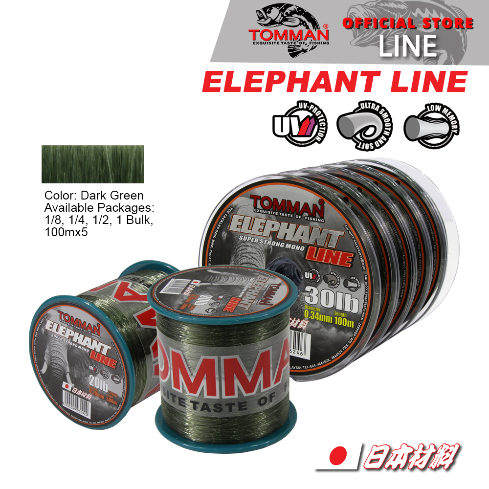 Tomman Elephant Line Monofilament Fishing Line 100m /1/8 Line (10LB-60LB)