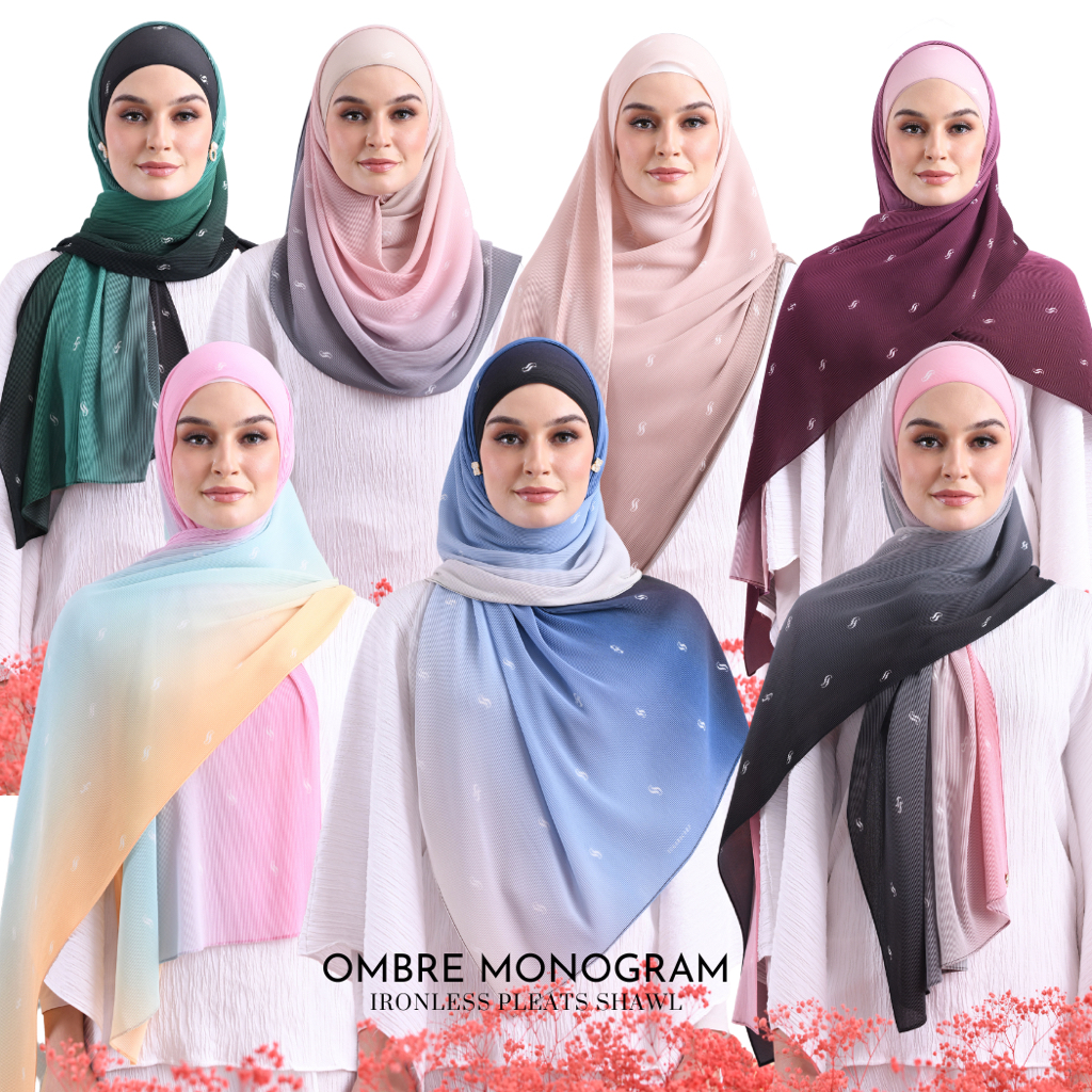 Ombre cheap pleated shawl