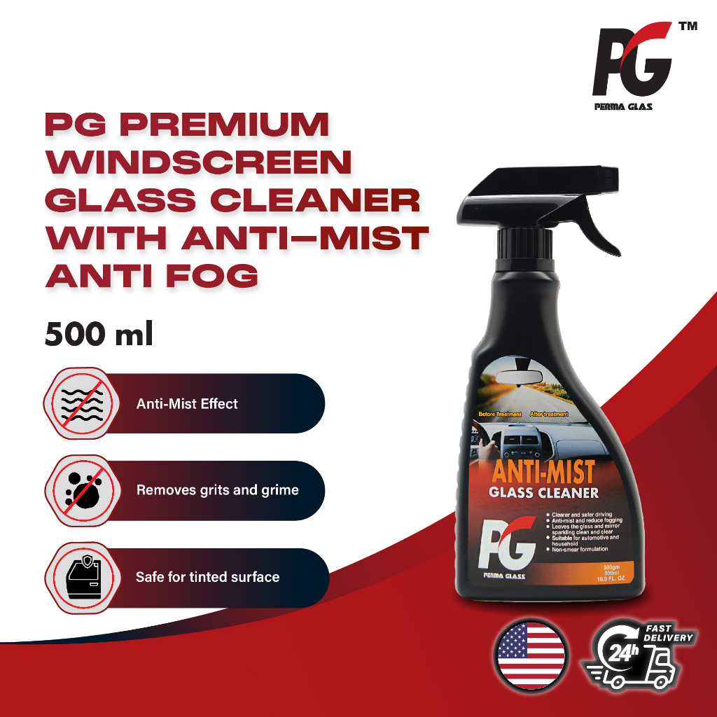 PG Premium Windscreen Glass Cleaner with Anti-Mist Anti Fog (500ml)  Kilang/Direct Manufacture/ Bulk Purchase