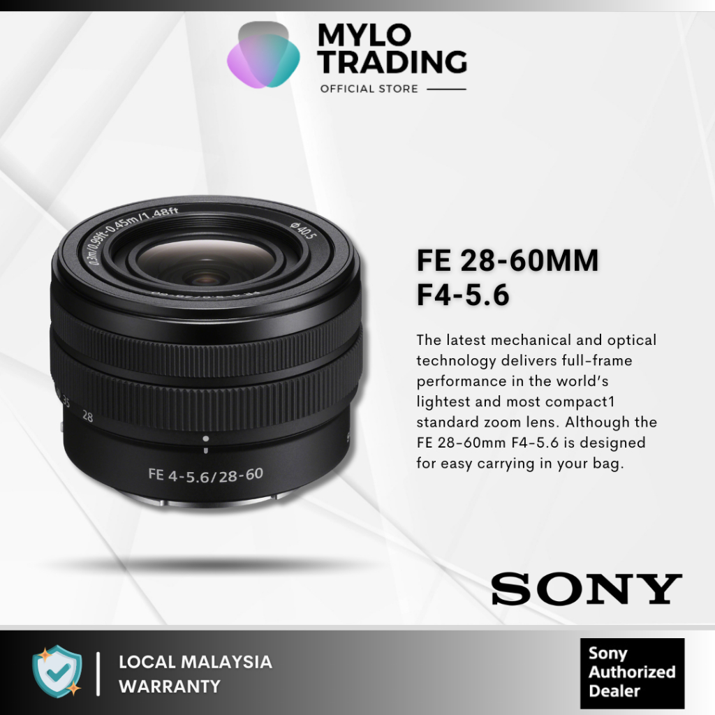 Sony FE 28-60mm f/4-5.6 Lens - SEL2860 (For Sony A7IV / A7MK IV / A7MK 4 /  A7III / A7C / A7 II / A7R III / A7R IV / A9 )