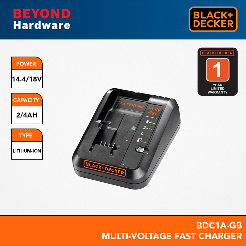 BLACK AND DECKER BDC1A-GB 1A Cordless Multi-Voltage Fast Charger