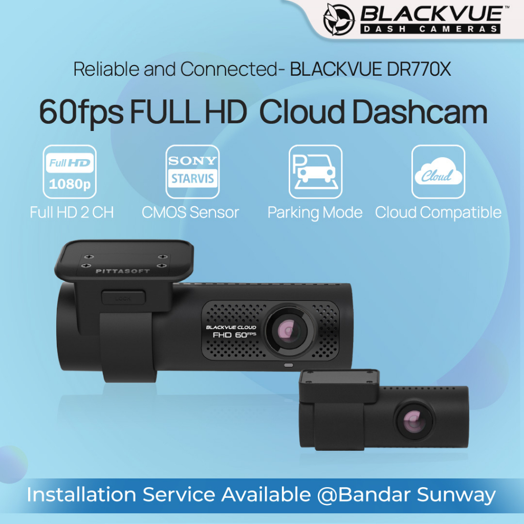 BlackVue DR770X-2CH-TRUCK Cloud-Ready Dual Lens GPS WiFi Dash Cam w/  Exterior Rear Camera