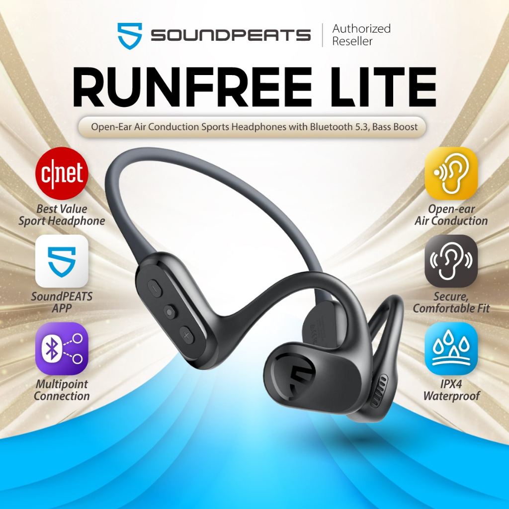 SoundPEATS RunFree Lite Bluetooth 5.3 Sports Air Conduction Open Ear Headphones for Running/Cycling/Hiking/Gym | Shopee Malaysia