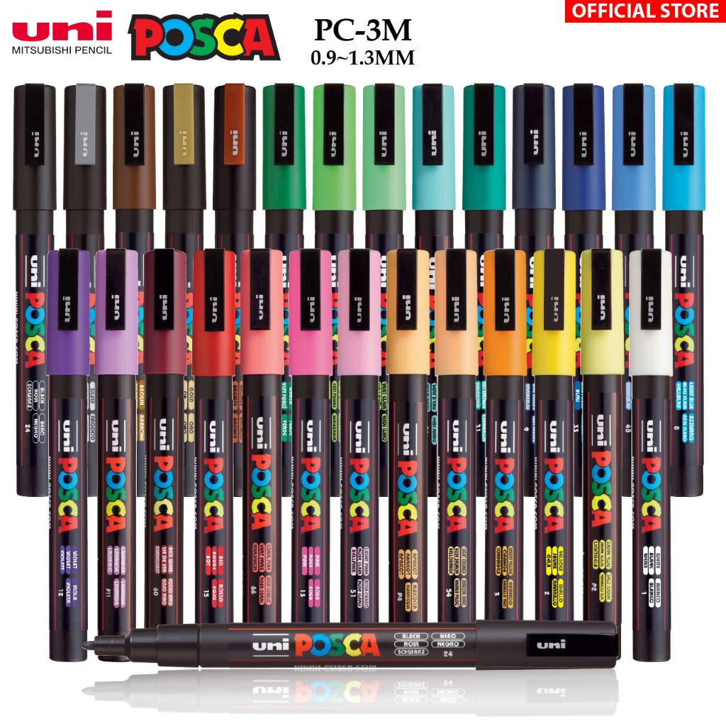 Mitsubishi Uni Posca Paint Marker Pc-3M Black, 3 Pens Pack(Japan Import) -  Uni Posca Paint Marker Pc-3M Black, 3 Pens Pack(Japan Import) . shop for  Mitsubishi products in India.