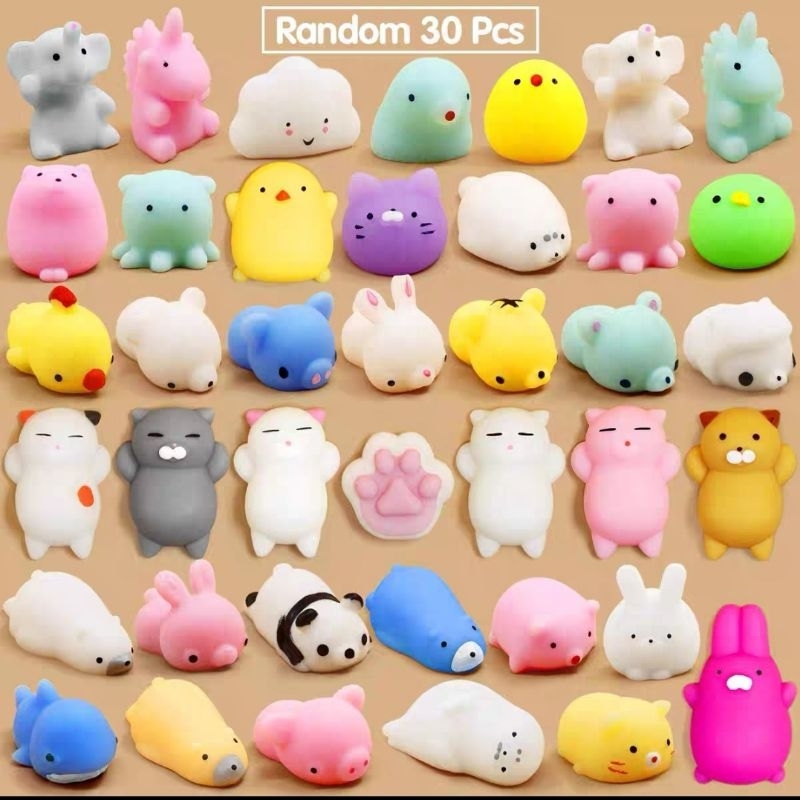 Cute Mochi Squishy Pack Mini Animal Antistress Ball Squeeze Toys Squishi  Rising Stress Relief Squishy Toy