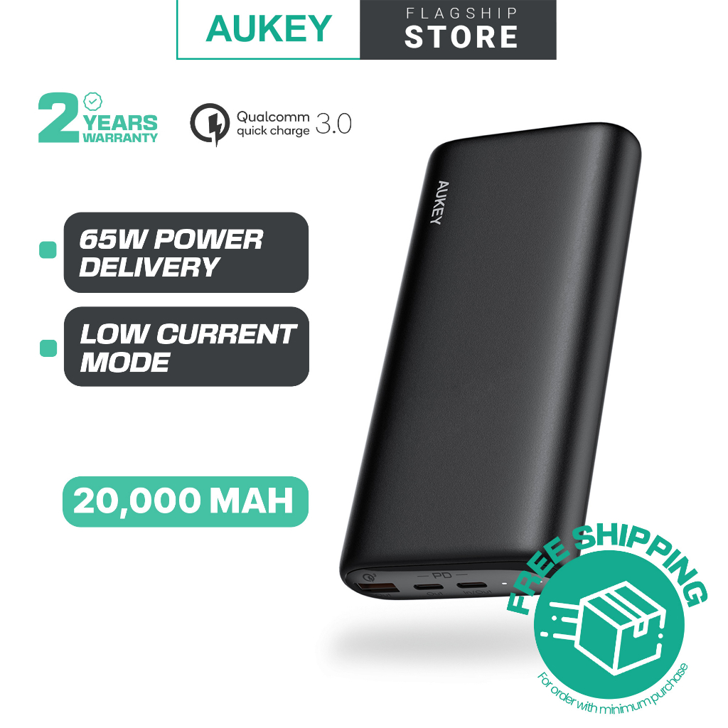 20,000mAh 45W PD USB-C Power Bank with Flashlight