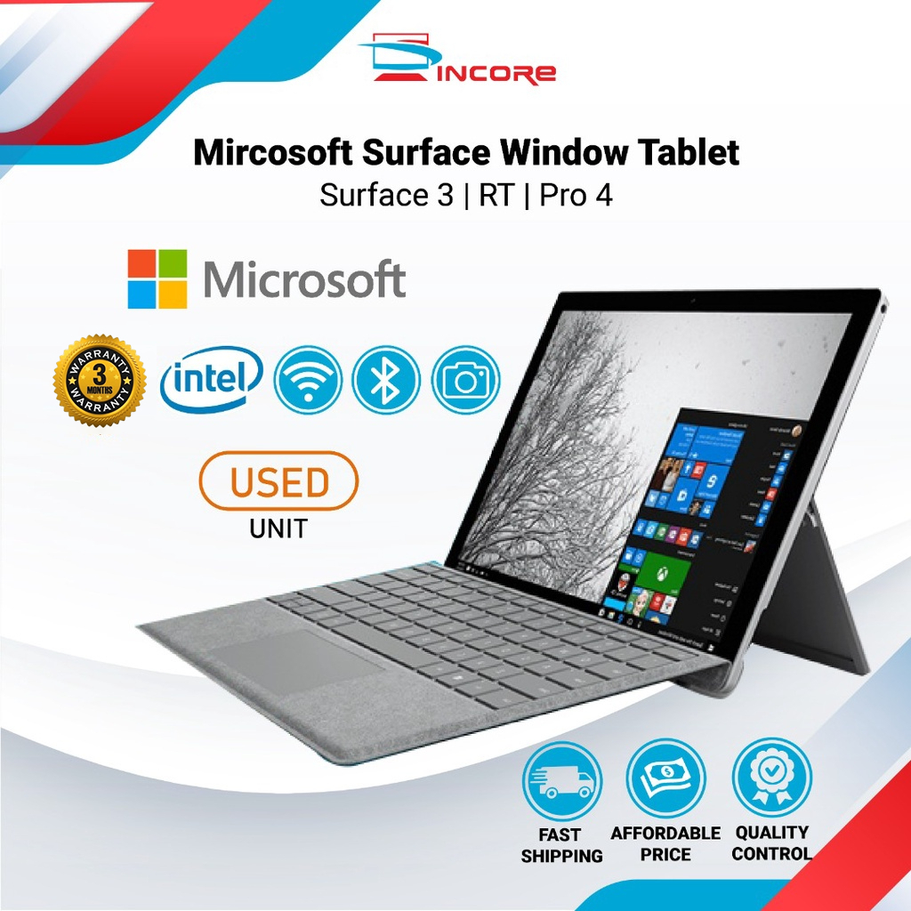 Microsoft Surface 3 / RT / Pro 4 Window Tablet - Intel M3 6th Gen