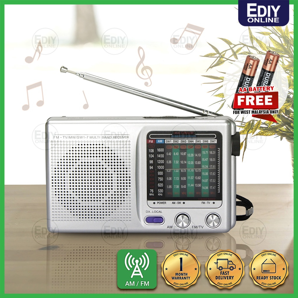 Portable Retro Radio FM/AM/SW1-6 Radio Receiver Bluetooth Speaker
