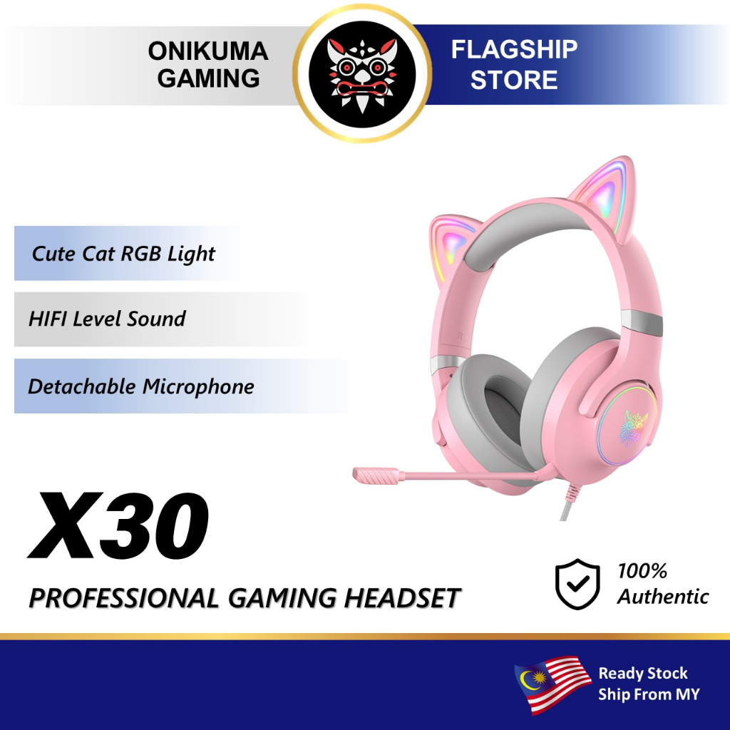 Onikuma gaming headset online pink