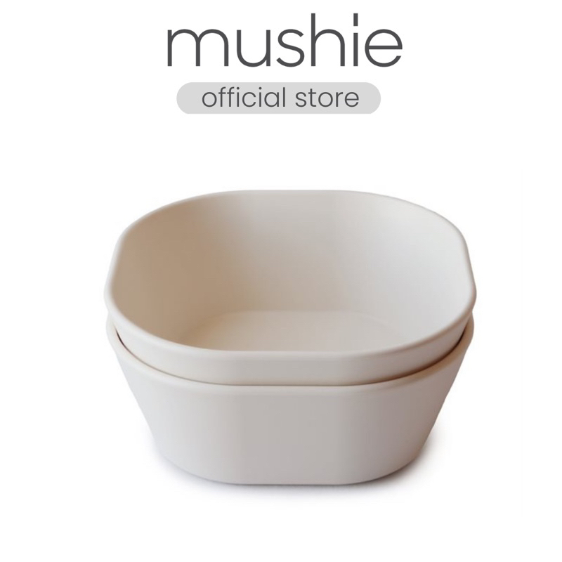 Mushie Square Dinnerware Bowls, Set of 2 - Ivory