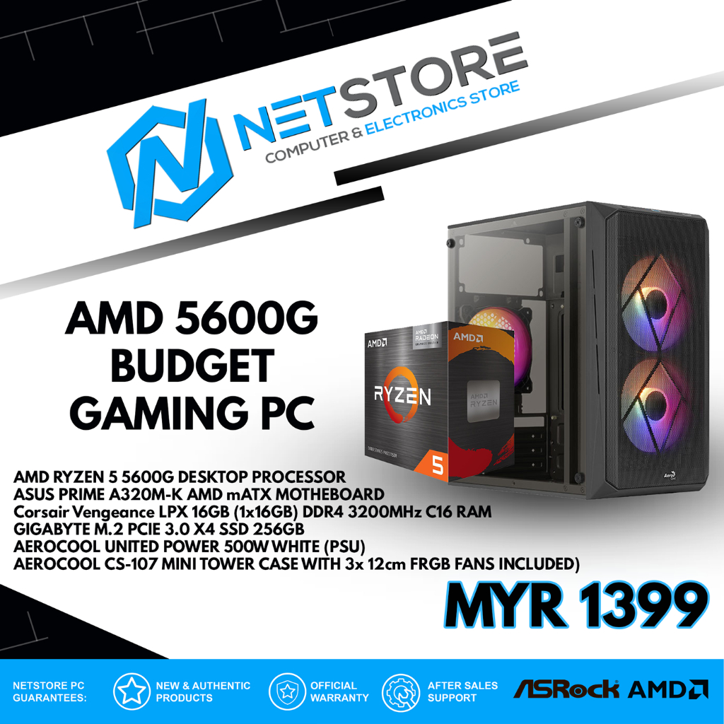 PC-Game Neon-X PC Gaming AMD Ryzen 5 5600G/16GB/2TB+480GB SSD