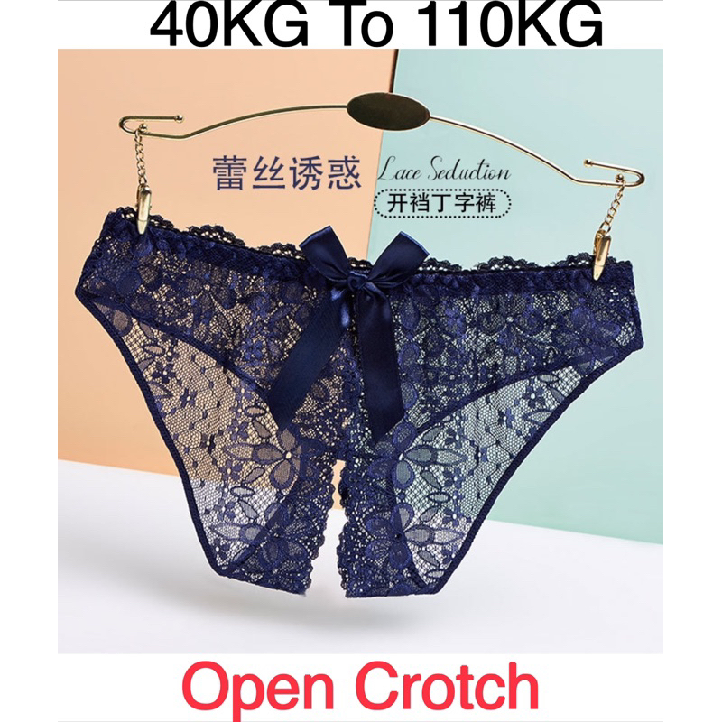 💕Sexy Plus size Lace Underwear💕Lady women open crotch Panties Underwear  can fit up to 110kg 性感开洞内裤 Psn P14