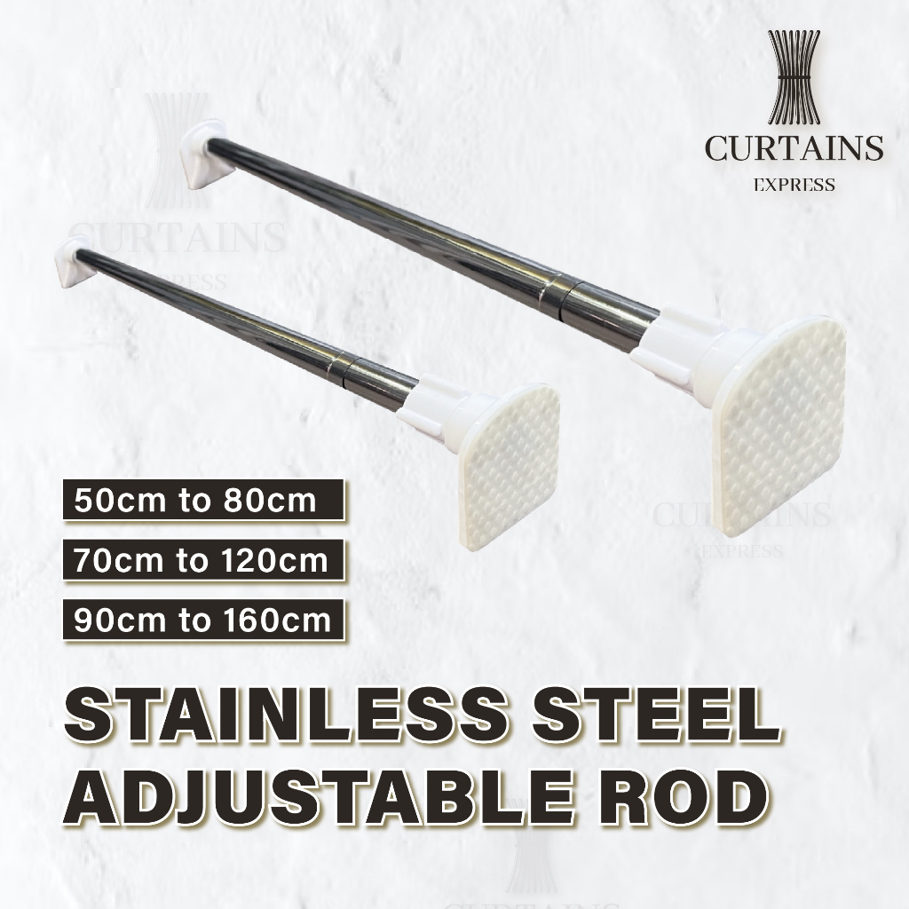 Adjustable Curtain Rod / Anti Slip / Stainless Steel Shower Rod