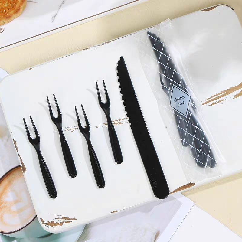 🇲🇾Ready stock*Mooncake plastic knife set & fork disposable