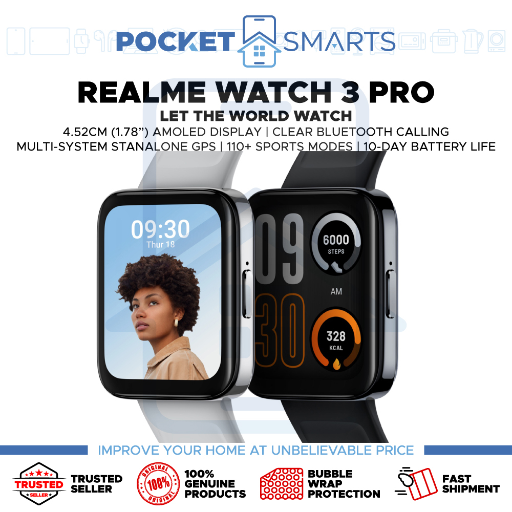 Malaysia Set] Realme Watch 3, Realme Watch 3 Pro (1 Year Realme Malaysia  Warranty)