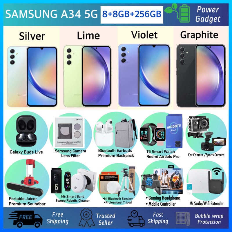 Samsung Galaxy A34 5G Smartphone (8GB RAM + 256GB ROM, Super