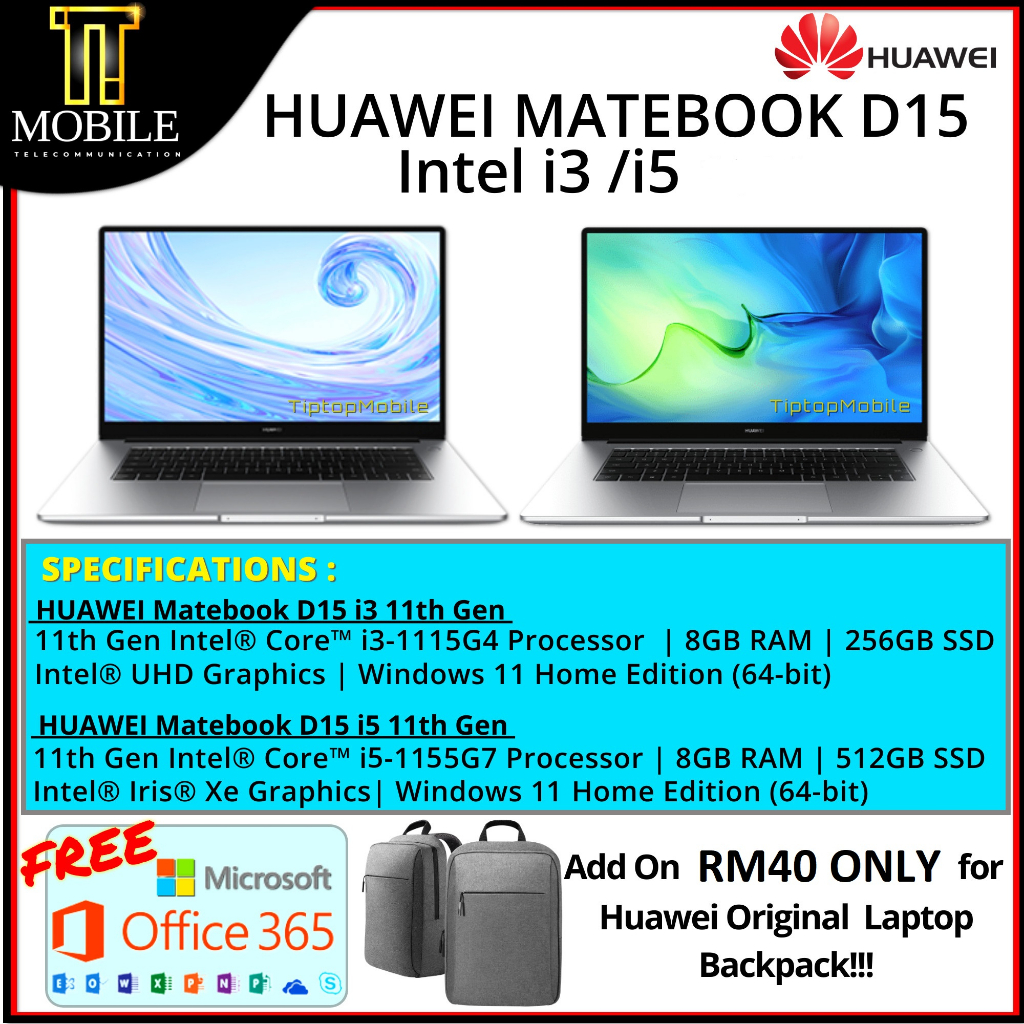 HUAWEI Matebook D 15 i5-1155G7/8GB/512GB SSD 15.6