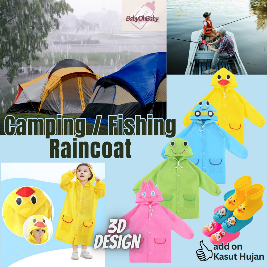 Outdoor Waterproof Rain Gear Children Camping Fishing Rain Coat Kids Rain  Jacket Baju Hujan Memancing Tebal儿童雨衣