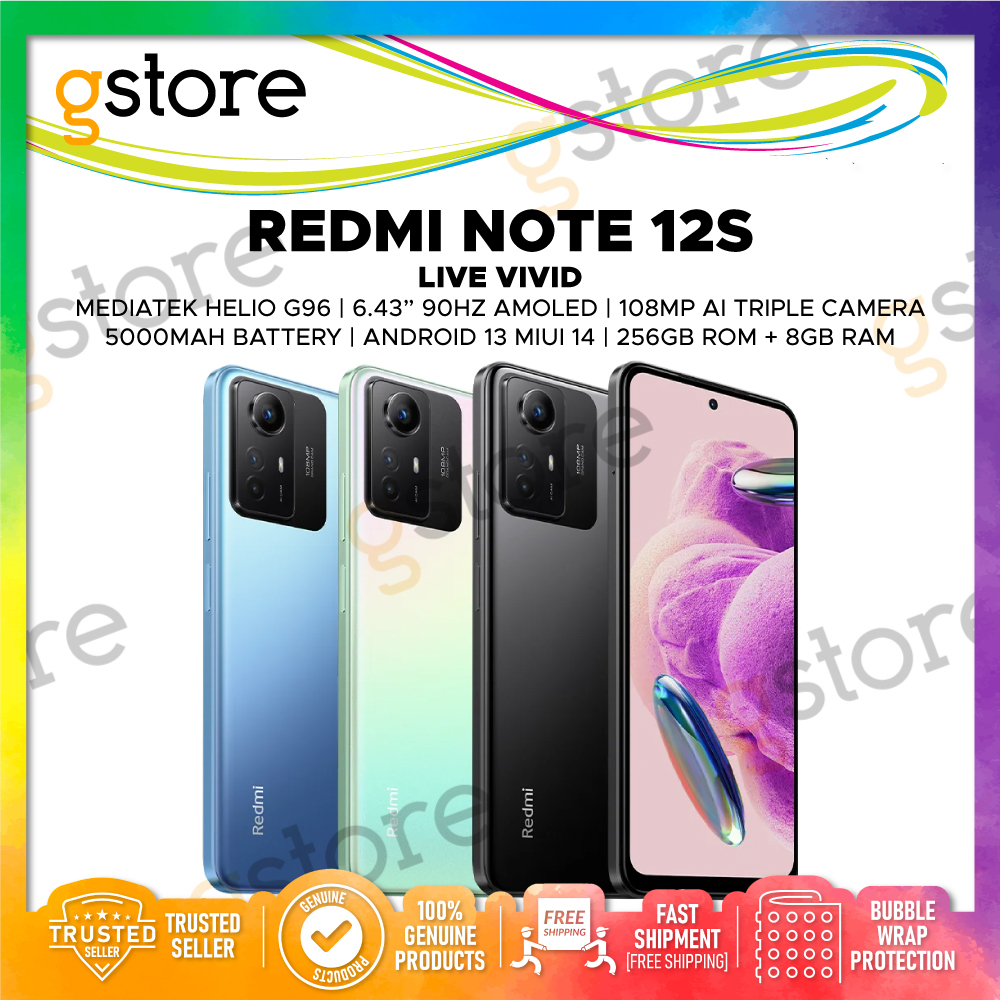 Malaysia Set] Redmi Note 12S (256GB ROM, 8GB RAM) 1 Year Xiaomi Malaysia  Warranty