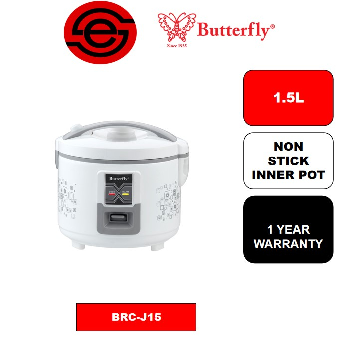 New Butterfly Stainless Steel SS Inner Pot Rice Cooker BRC SS150