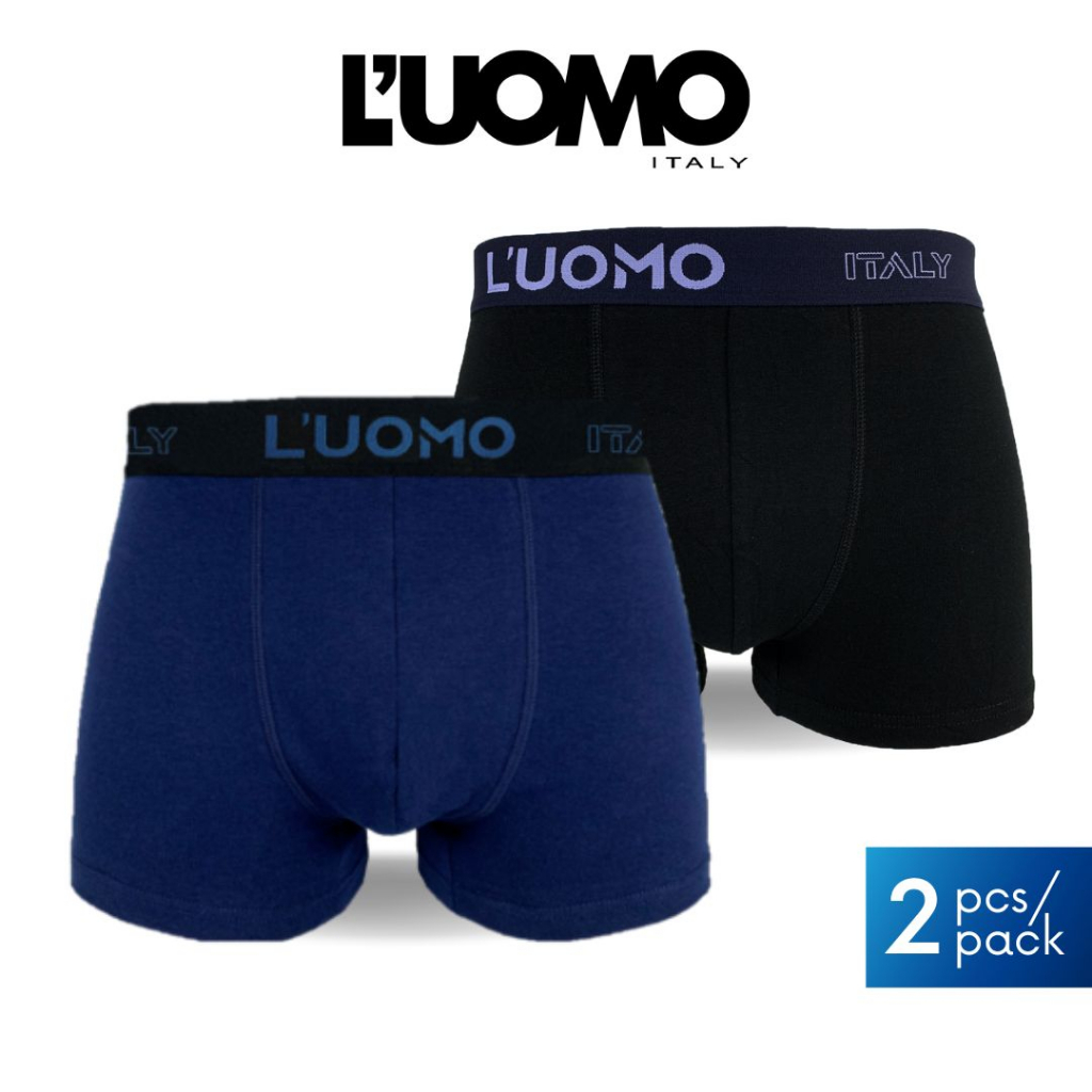 LUOMO Men Boxer Brief Trunk Cotton Men Underwear Assorted Colour (2 Pcs)  2BT1208