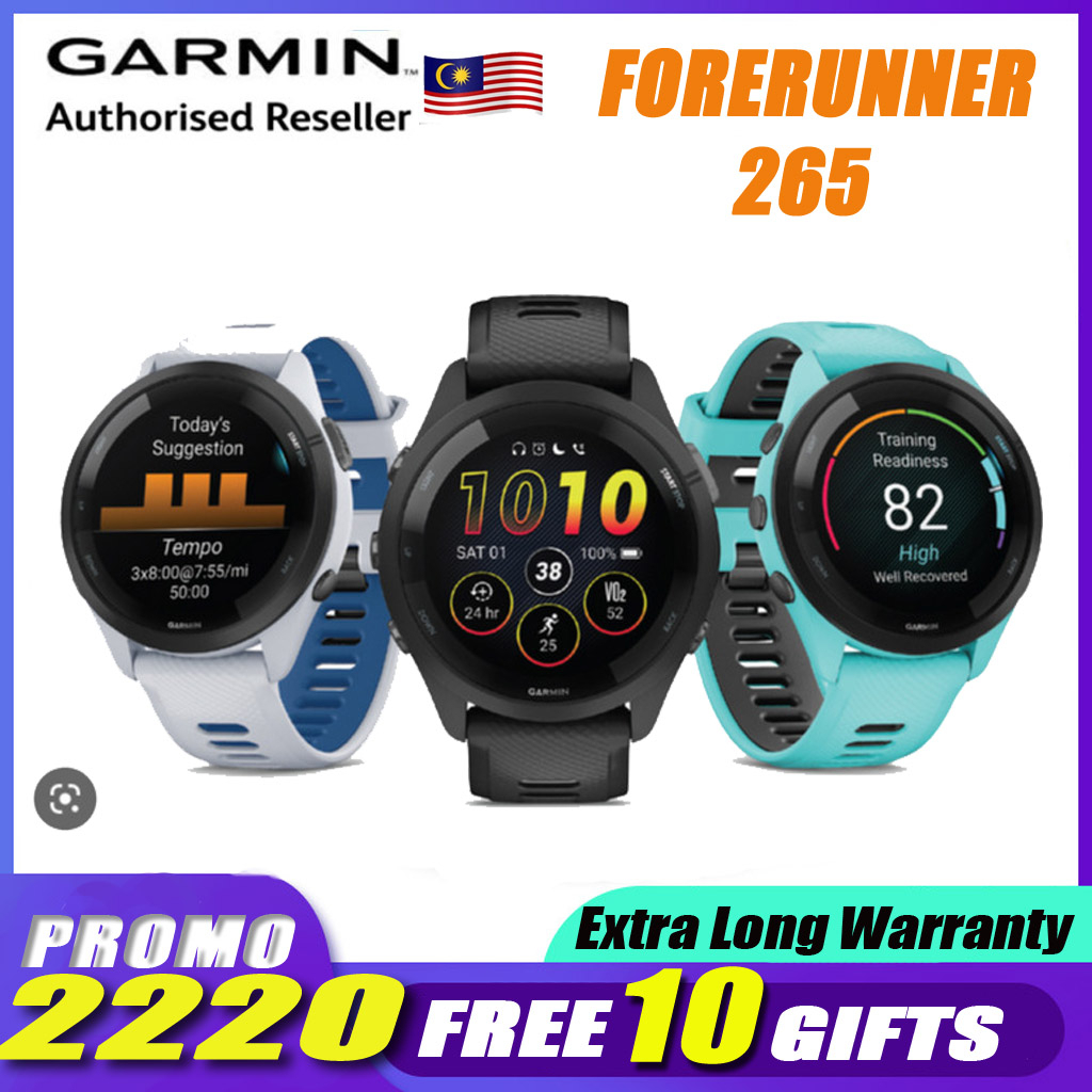 Garmin Forerunner 265 Running Smartwatch, Colorful AMOLED Display