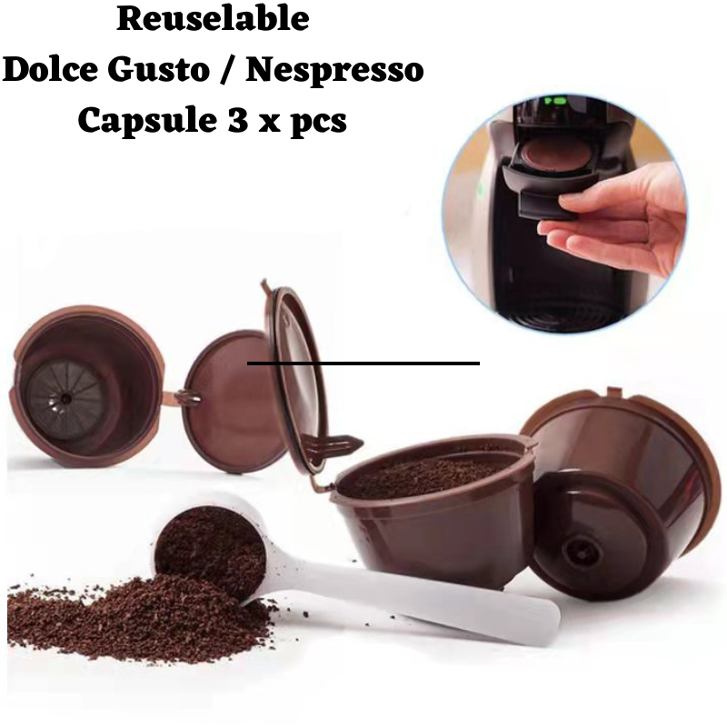 5 x reusable dolce gusto coffee capsules