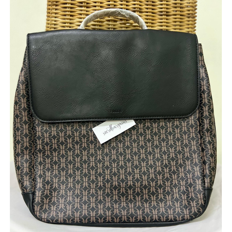 Fossil Claire Backpack Black Brown Shopee Malaysia