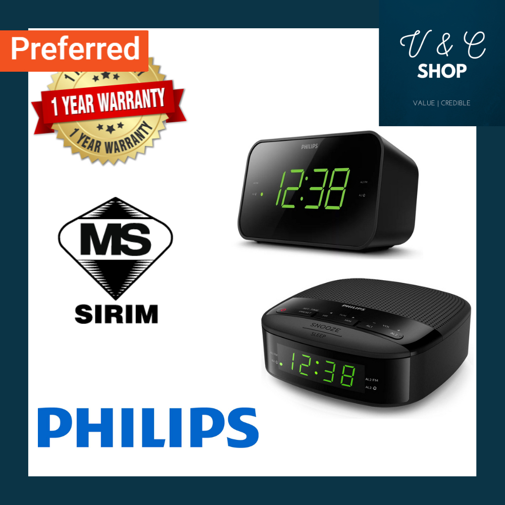 Philips Audio TAR3205 LED Clock Radio with FM Digital Radio and Dual Alarm