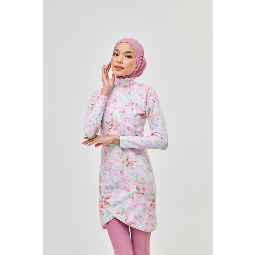 Matsalleh Design 3 Piece Modest Swimwear Set Luna Rose Shopee