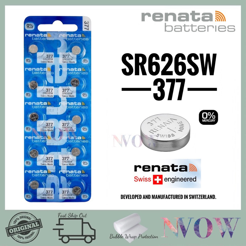 Renata 377 Battery (SR626SW) Silver Oxide 1.55V (1PC)