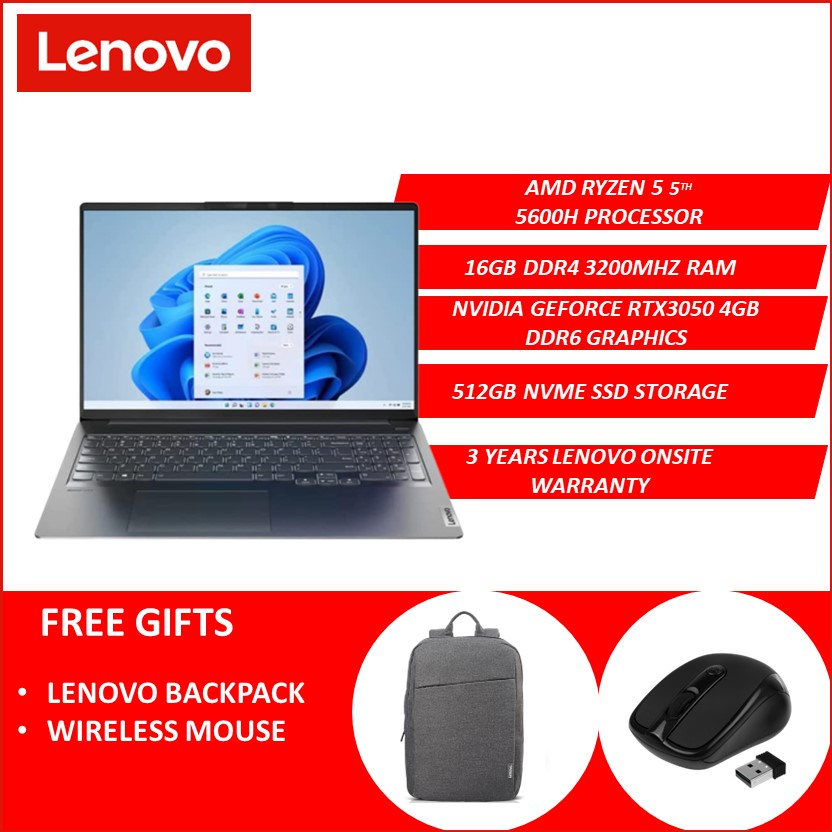 Lenovo IdeaPad 5 Pro 16ACH6 82L500WTMJ 16'' QHD+ Laptop Storm Grey