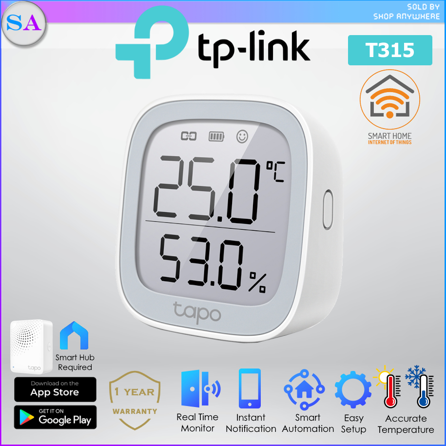 TP-Link Tapo T315 Smart Temperature Humidity Monitor Sensor for
